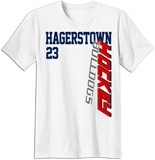 Hagerstown Bulldogs Hockey Slashed T-shirt with Player Number