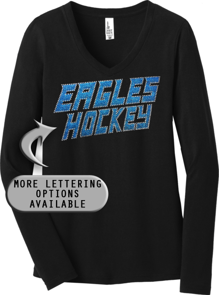 Eagles Hockey Ladies Long Sleeve Glitter T-Shirt