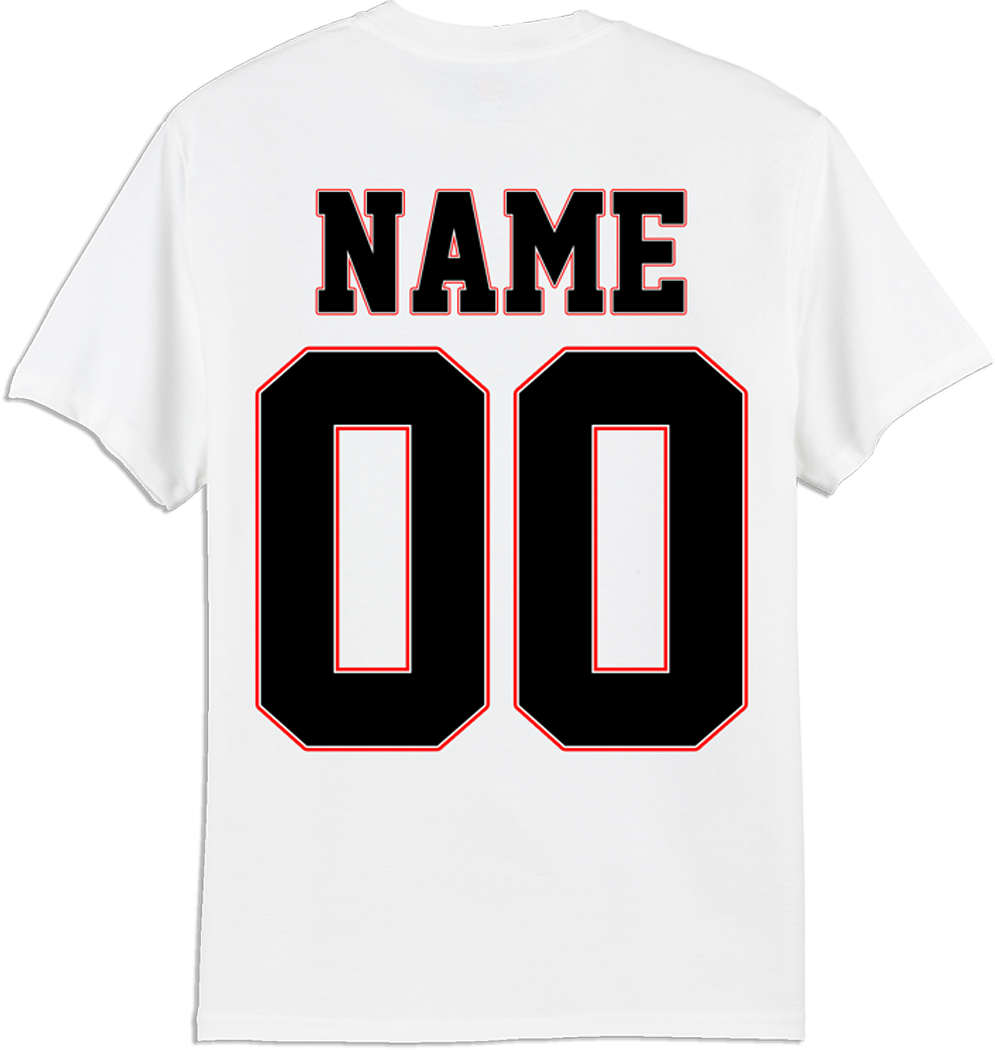 Custom Team Distressed Arch T-shirt with Player Number