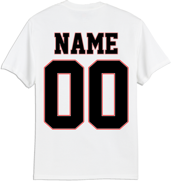 Custom Team Slashed T-shirt with Player Number