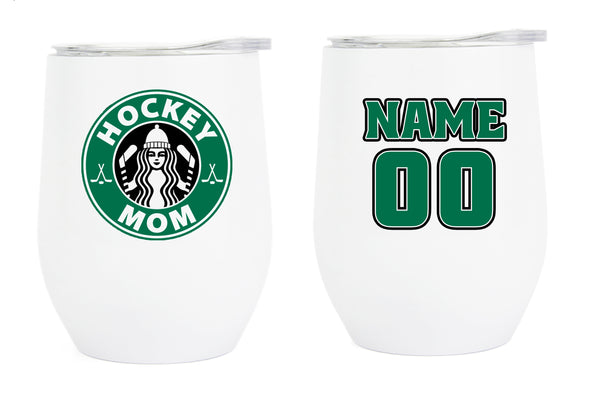 Hockey Mom Wine Tumbler with Name/#