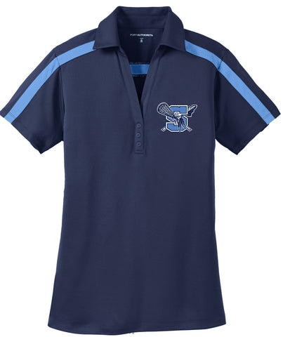 Warriors Lacrosse Ladies Silk Touch Performance Colorblock Stripe Polo