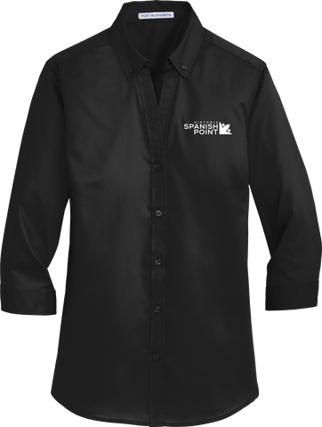 Spanish Point Ladies 3/4-Sleeve SuperPro Twill Shirt