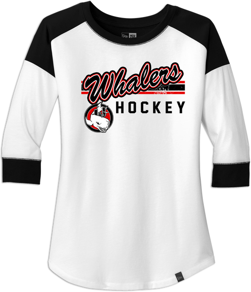 Middlesex Whalers Hockey NewEra Ladies Heritage Blend 3/4-Sleeve Raglan Tee