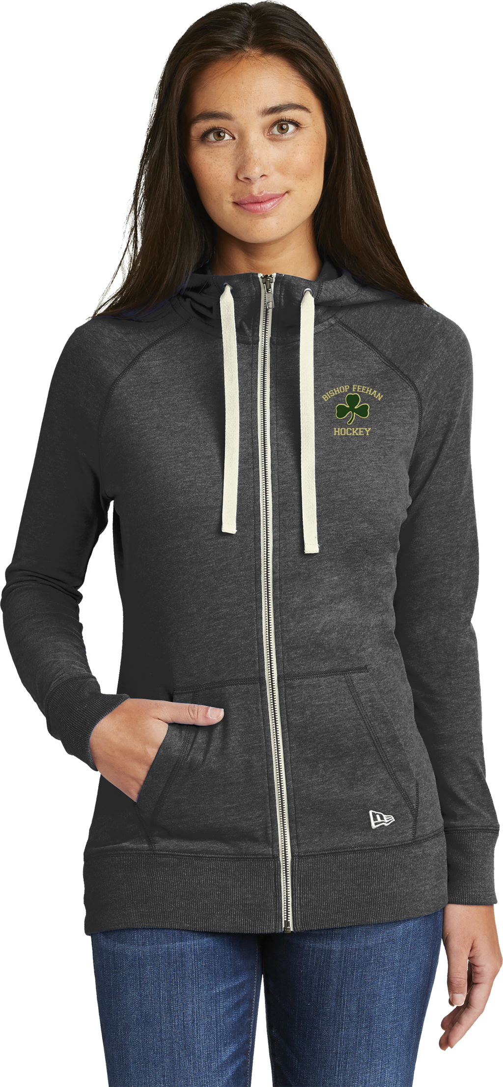 Bishop Feehan NewEra Ladies Sueded Cotton Full-Zip Hoodie