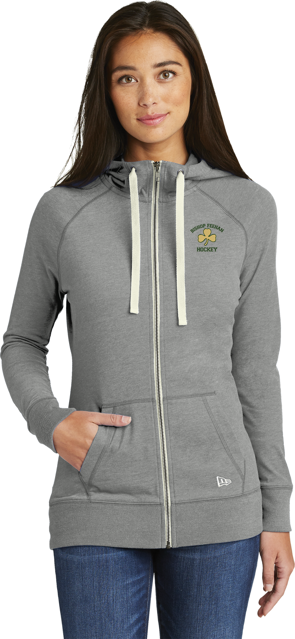 Bishop Feehan NewEra Ladies Sueded Cotton Full-Zip Hoodie
