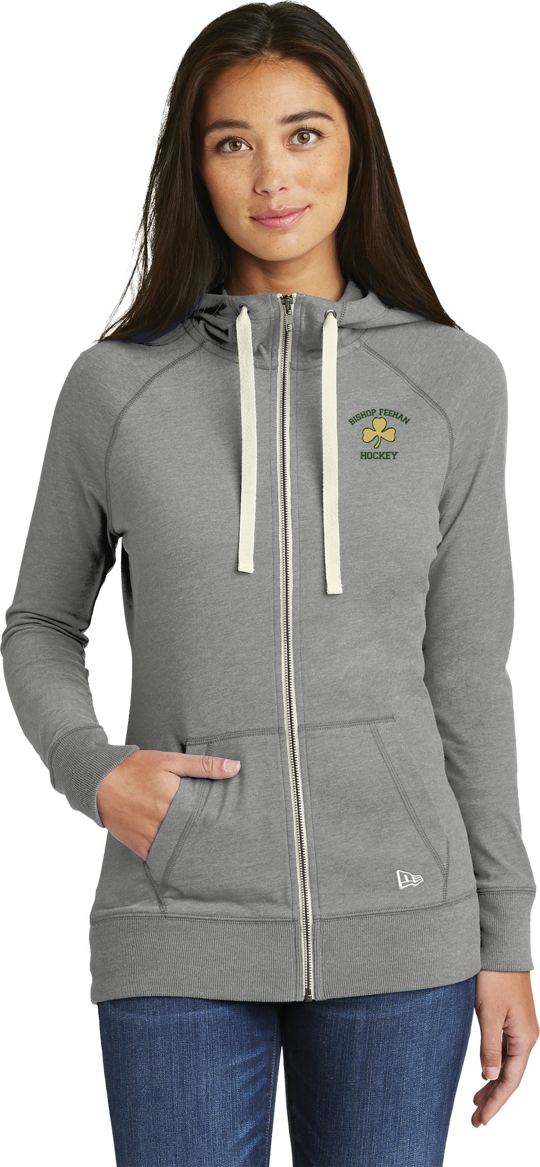 Bishop Feehan NewEra Ladies Sueded Cotton Full-Zip Hoodie