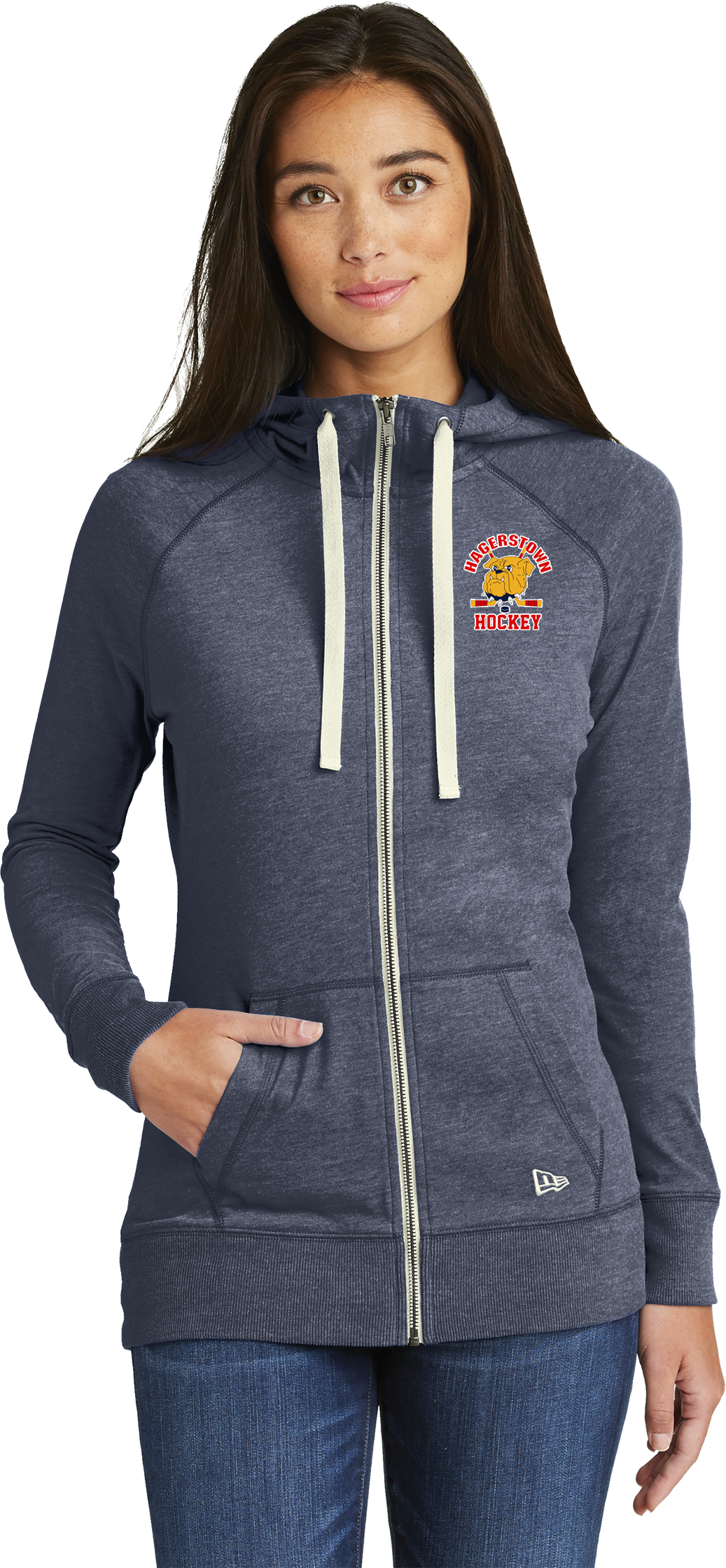 Hagerstown Bulldogs Hockey NewEra Ladies Sueded Cotton Full-Zip Hoodie