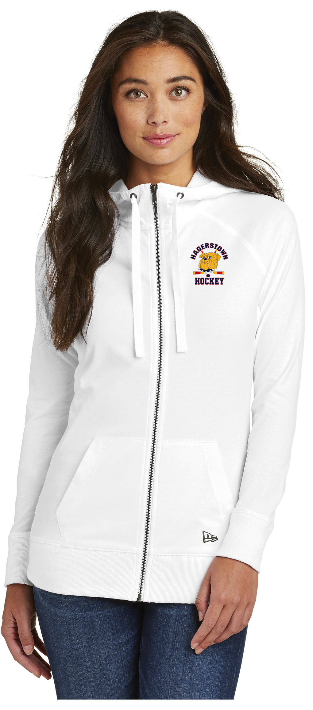 Hagerstown Bulldogs Hockey NewEra Ladies Sueded Cotton Full-Zip Hoodie