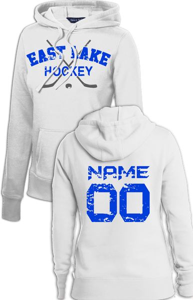 East Lake Hockey Distressed Ladies Name and Number Hoodie