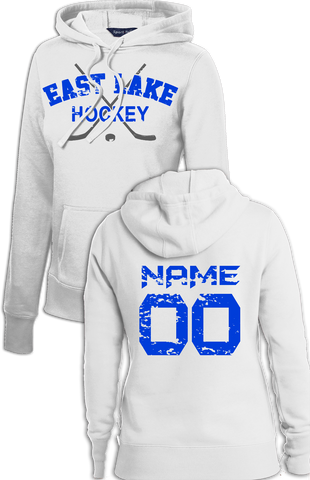East Lake Hockey Distressed Ladies Name and Number Hoodie