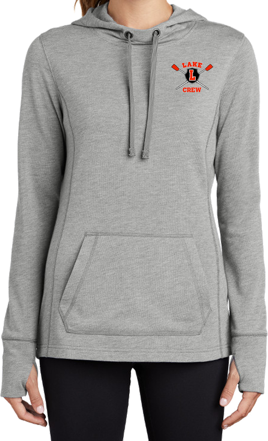 Lake Crew Embroidered Ladies PosiCharge Tri-Blend Wicking Fleece Hooded Pullover