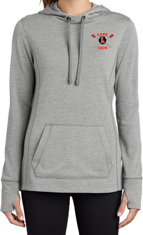 Lake Crew Embroidered Ladies PosiCharge Tri-Blend Wicking Fleece Hooded Pullover