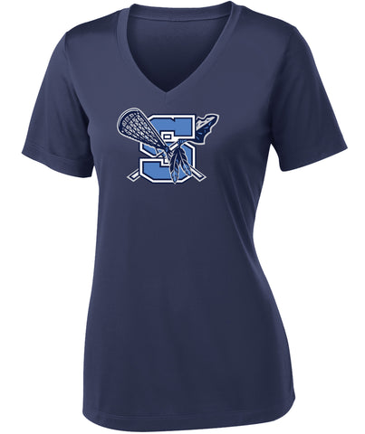 Warriors Lacrosse Ladies PosiCharge Competitor V-Neck Tee