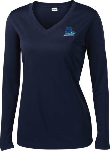 Jr. Everblades Ladies Long Sleeve V-Neck Competitor Tee