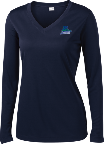 Jr. Everblades Ladies Long Sleeve V-Neck Competitor Tee