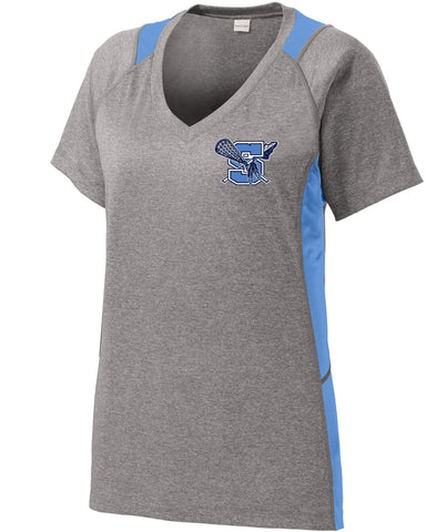 Warriors Lacrosse Ladies Colorblock Contender V-Neck Tee