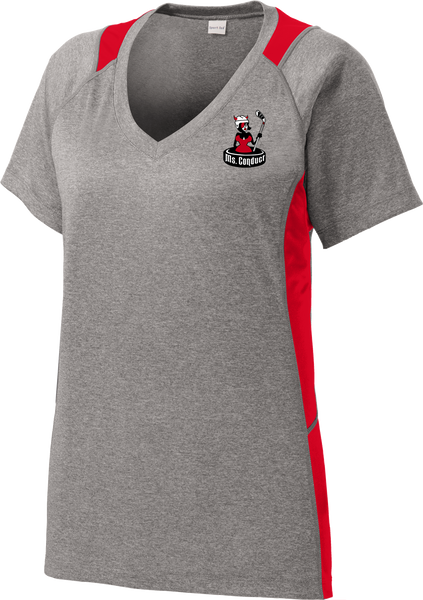 Ms. Conduct Ladies Colorblock Contender V-Neck Tee