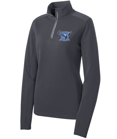 Warriors Lacrosse Ladies Sport-Wick Textured 1/4-Zip Pullover