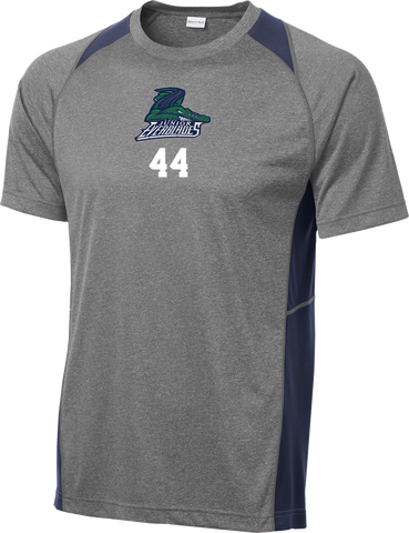 Jr. Everblades Heather Colorblock Contender Tee w/ Player Number