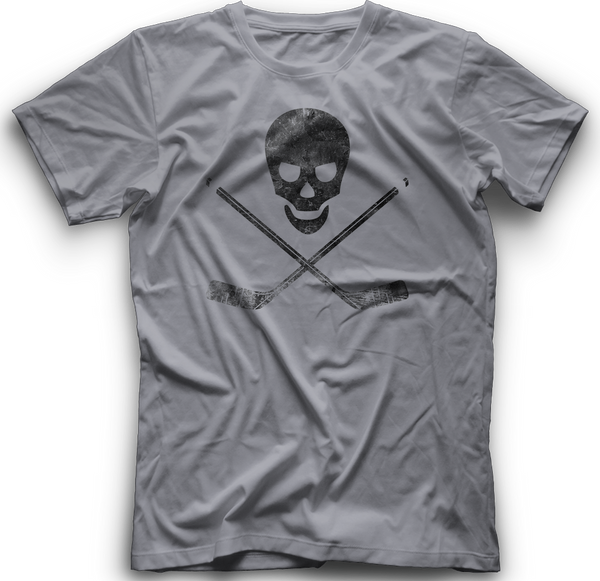 Skull and Cross Sticks T-Shirt  HEATHER