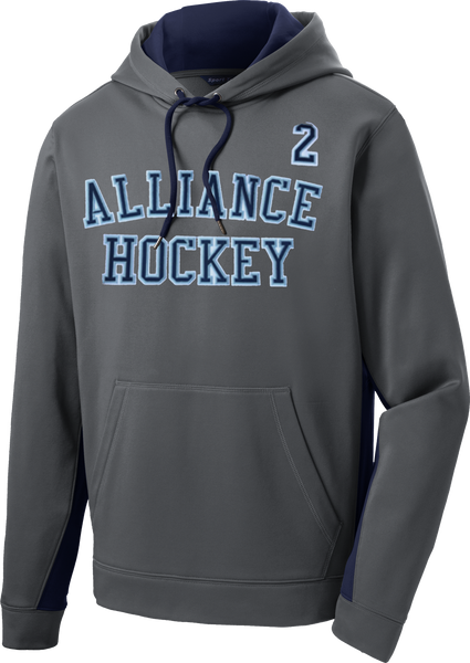 Alliance Twill Sport-Wick Fleece Colorblock Hoodie w/ Player Number