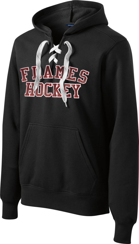 BLACK Custom Team Twill Block Lace Up Hoodie Direct Team Sports