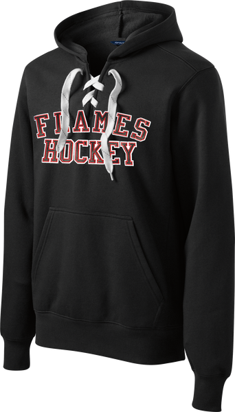 BLACK Custom Team Twill Block Lace-Up Hoodie