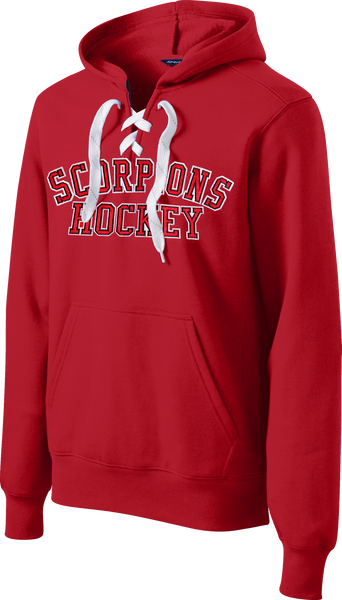 RED Custom Team Twill Block Lace-Up Hoodie