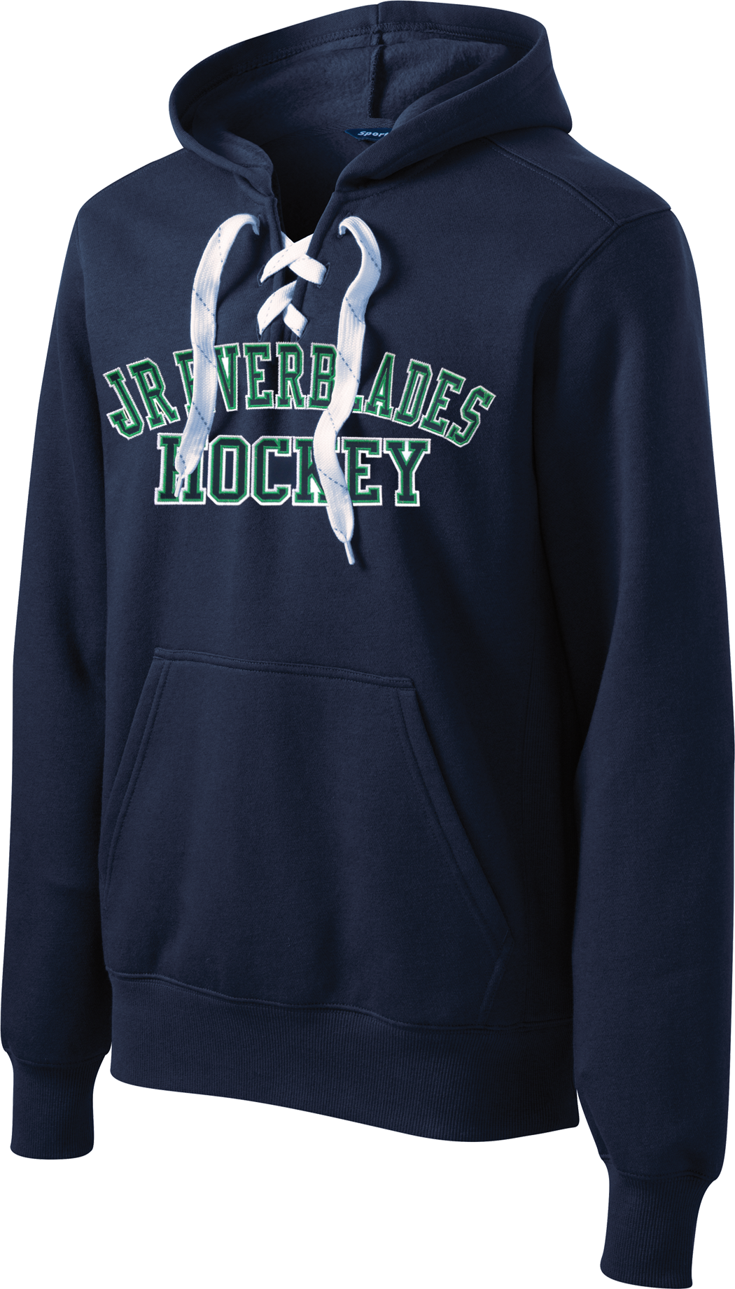 NAVY Custom Team Twill Block Lace-Up Hoodie