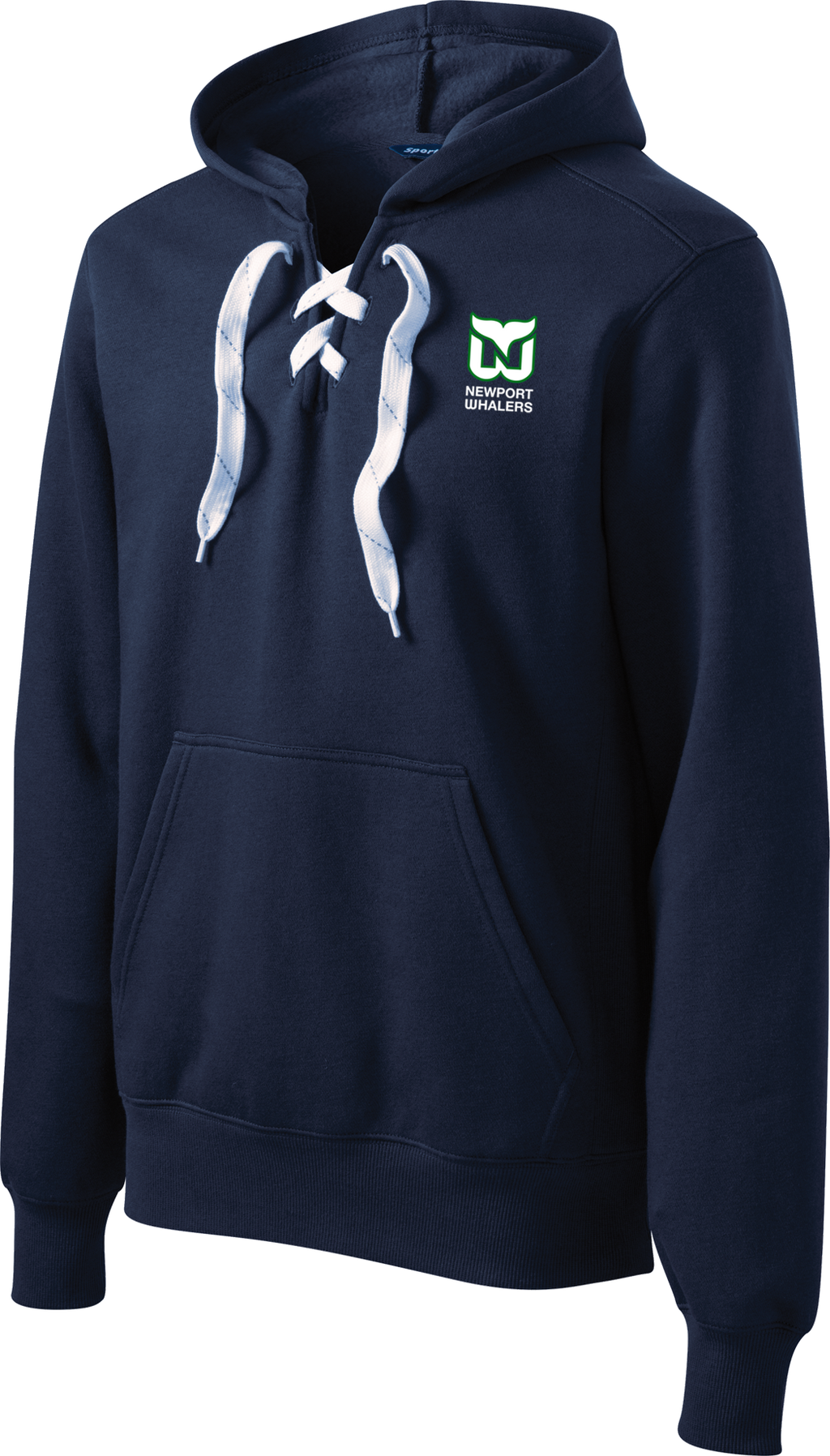 Newport Whalers Logo Lace Up Hoodie