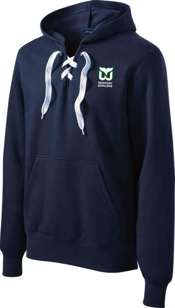 Newport Whalers Logo Lace Up Hoodie