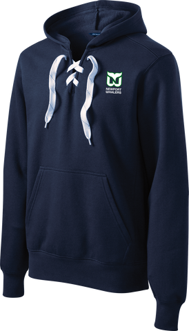 Newport Whalers Logo Lace Up Hoodie