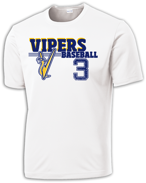 Vipers Baseball Old Time Dri-Fit T-Shirt w/ Player Number