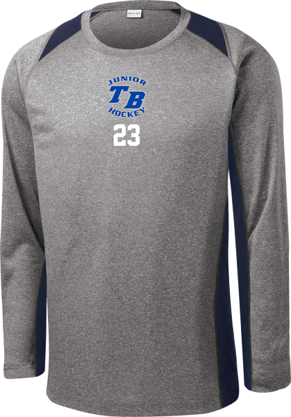 Tampa Bay Juniors Long Sleeve Heather Colorblock Contender Tee w/ Player Number