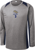 North Broward Long Sleeve Heather Colorblock Contender Tee w/ Player Number