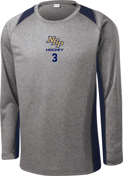 North Broward Long Sleeve Heather Colorblock Contender Tee w/ Player Number