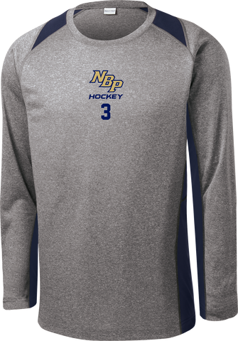 North Broward Long Sleeve Heather Colorblock Contender Tee w/ Player Number