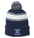 Warriors Lacrosse Stripe Pom Pom Beanie