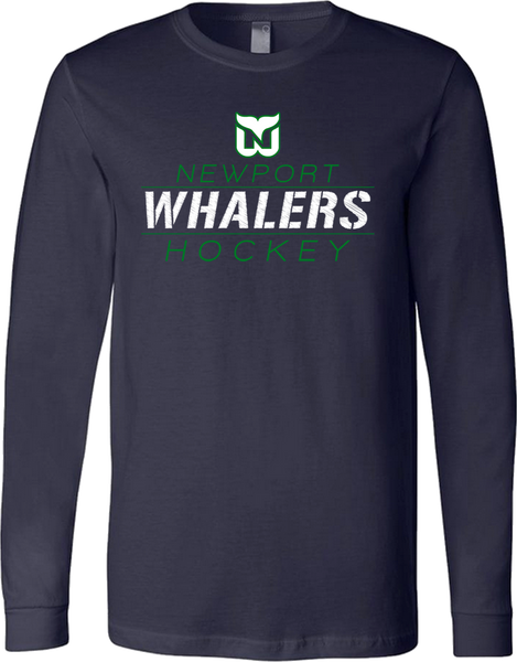 Newport Whalers Hockey Between the Lines Long Sleeve T-Shirt