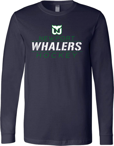 Newport Whalers Hockey Between the Lines Long Sleeve T-Shirt