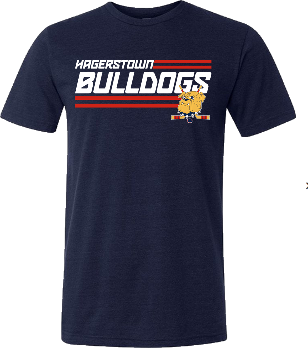 Hagerstown Bulldogs Hockey Stripes Triblend T-Shirt