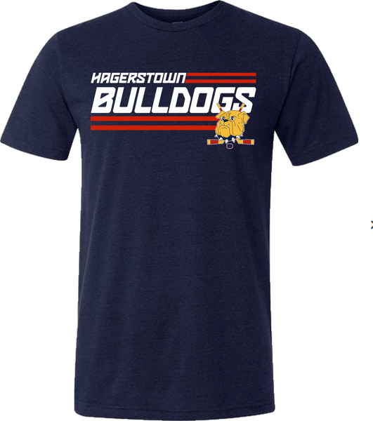 Hagerstown Bulldogs Hockey Stripes Triblend T-Shirt