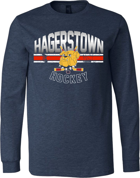 Hagerstown Bulldogs Hockey Gradient Triblend Long Sleeve T-Shirt