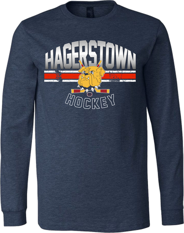 Hagerstown Bulldogs Hockey Gradient Triblend Long Sleeve T-Shirt