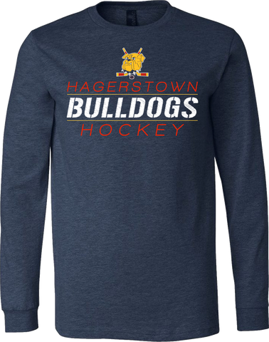 Hagerstown Bulldogs Hockey Between the Lines Long Sleeve T-Shirt