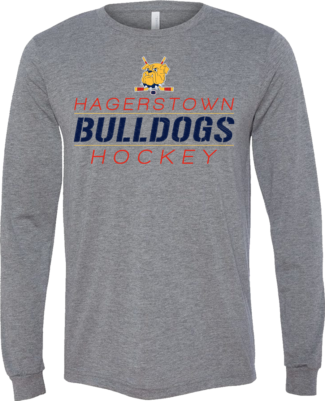 Hagerstown Bulldogs Hockey Between the Lines Long Sleeve T-Shirt
