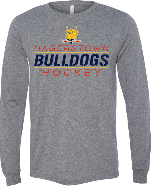 Hagerstown Bulldogs Hockey Between the Lines Long Sleeve T-Shirt