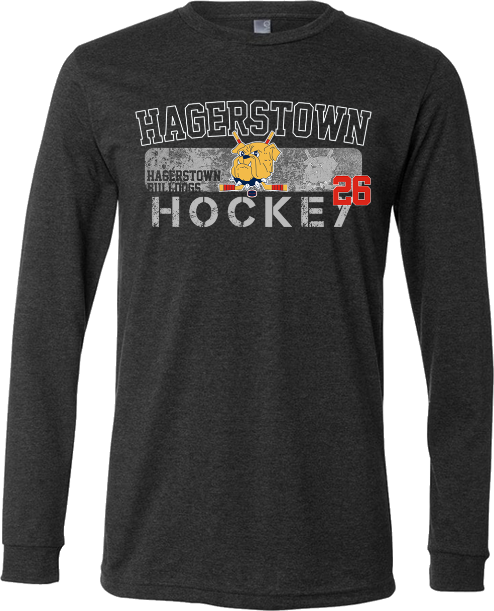 Hagerstown Bulldogs Hockey Triblend Long Sleeve T-Shirt