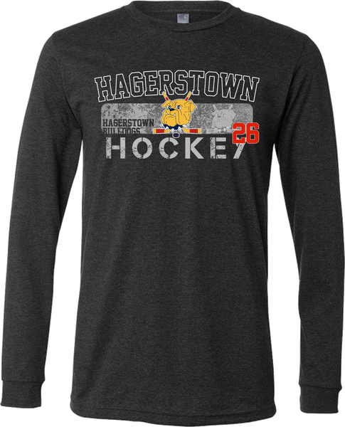 Hagerstown Bulldogs Hockey Triblend Long Sleeve T-Shirt